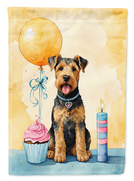 Airedale Terrier Happy Birthday Garden Flag