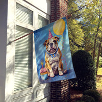 English Bulldog Happy Birthday House Flag