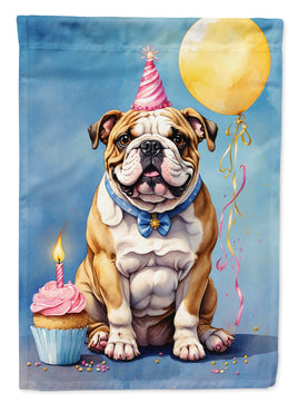English Bulldog Happy Birthday House Flag