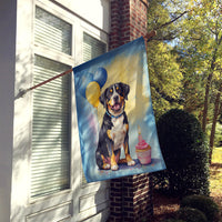 Entlebucher Mountain Dog Happy Birthday House Flag