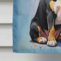 Entlebucher Mountain Dog Happy Birthday House Flag
