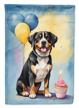 Entlebucher Mountain Dog Happy Birthday House Flag