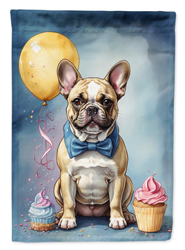 French Bulldog Happy Birthday House Flag