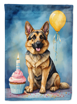 German Shepherd Happy Birthday House Flag
