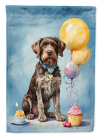 German Wirehaired Pointer Happy Birthday House Flag