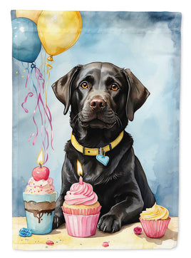Black Labrador Retriever Happy Birthday Garden Flag
