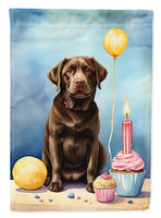Chocolate Labrador Retriever Happy Birthday Garden Flag
