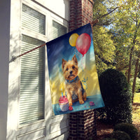 Norwich Terrier Happy Birthday House Flag
