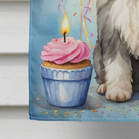 Old English Sheepdog Happy Birthday House Flag