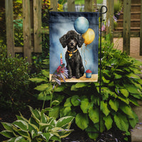 Black Toy Poodle Happy Birthday Garden Flag
