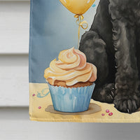 Black Standard Poodle Happy Birthday House Flag