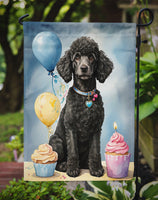Black Standard Poodle Happy Birthday Garden Flag