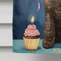 Chocolate Standard Poodle Happy Birthday House Flag