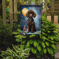 Chocolate Standard Poodle Happy Birthday Garden Flag