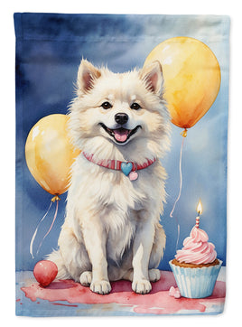 American Eskimo Happy Birthday Garden Flag