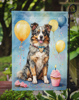 Australian Shepherd Happy Birthday Garden Flag
