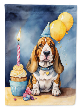 Basset Hound Happy Birthday Garden Flag