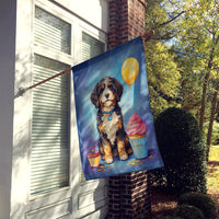 Bernedoodle Happy Birthday House Flag
