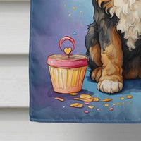 Bernedoodle Happy Birthday House Flag