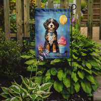 Bernedoodle Happy Birthday Garden Flag