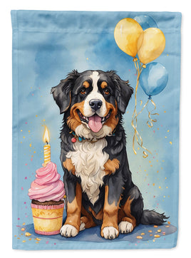 Bernese Mountain Dog Happy Birthday House Flag