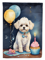 Bichon Frise Happy Birthday House Flag