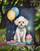 Bichon Frise Happy Birthday Garden Flag