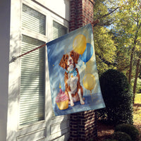 Brittany Spaniel Happy Birthday House Flag
