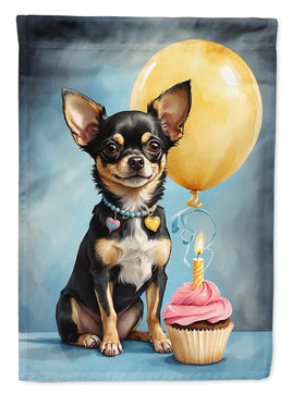 Black and Tan Chihuahua Happy Birthday House Flag