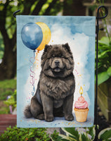 Black Chow Chow Happy Birthday Garden Flag