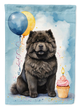 Black Chow Chow Happy Birthday Garden Flag