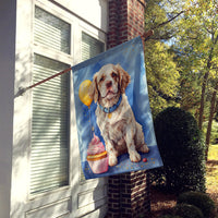 Clumber Spaniel Happy Birthday House Flag