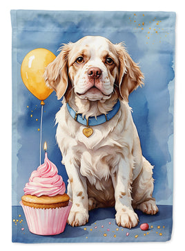 Clumber Spaniel Happy Birthday House Flag
