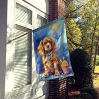 Cocker Spaniel Happy Birthday House Flag