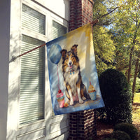 Collie Happy Birthday House Flag