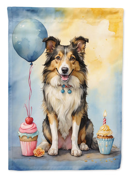 Collie Happy Birthday Garden Flag