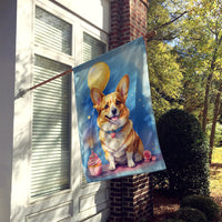 Corgi Happy Birthday House Flag