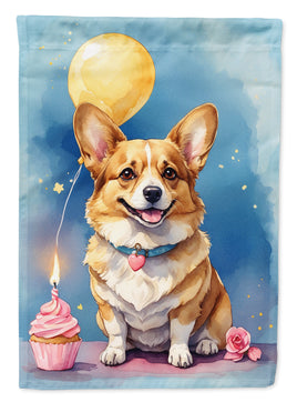 Corgi Happy Birthday House Flag