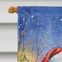 American Eskimo with Santa Claus House Flag