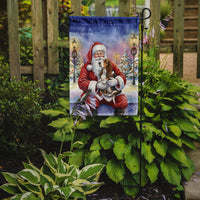 Basset Hound with Santa Claus Garden Flag