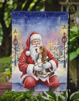 Basset Hound with Santa Claus Garden Flag