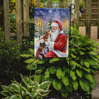 Beagle with Santa Claus Garden Flag