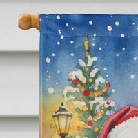 Bernese Mountain Dog with Santa Claus House Flag