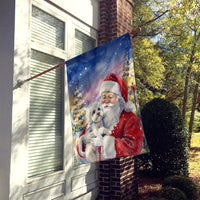 Bichon Frise with Santa Claus House Flag