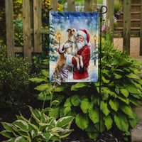 Borzoi/ with Santa Claus Garden Flag