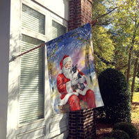 Boston Terrier with Santa Claus House Flag