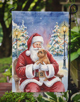 Brussels Griffon with Santa Claus Garden Flag