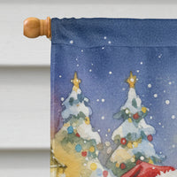 Bull Terrier with Santa Claus House Flag