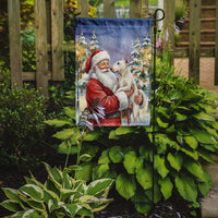 Bull Terrier with Santa Claus Garden Flag