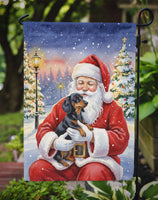 Black and Tan Dachshund with Santa Claus Garden Flag
